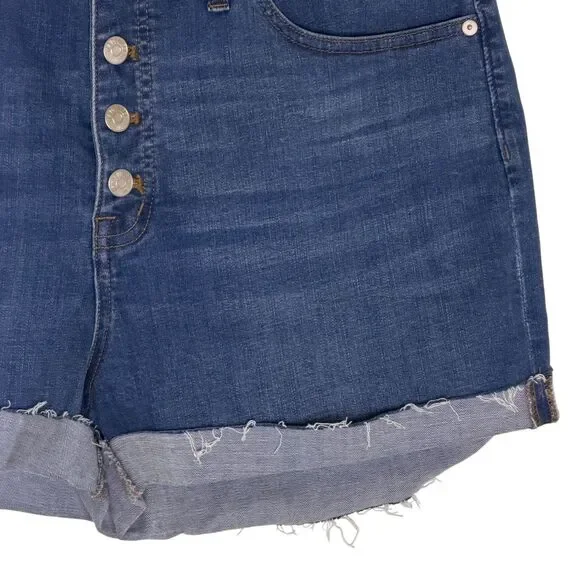 Madewell Button Fly High Rise Denim Shorts Jeans Blue 32 NWT bv - Picture 3 of 10